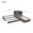 Twin L-Shaped Platform Bed with Trundle, Storage Cabinets, Desk & LED Light – Space-Saving Corner Bed,Grey-1121016724