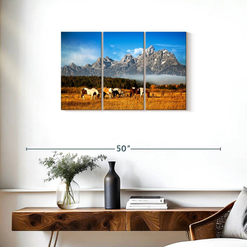 Brampt Appalachian Horses Grazing, 20" H x 33" W
