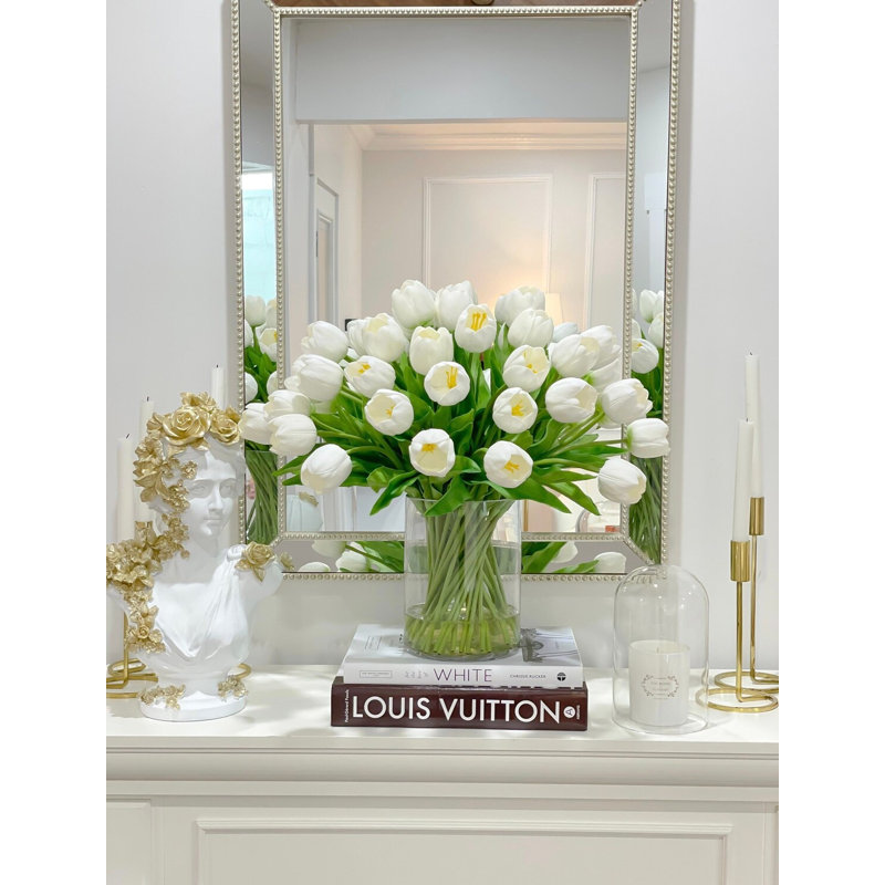 X-large 50 Tulip 19 Inch French Floral Arrangement In Vase