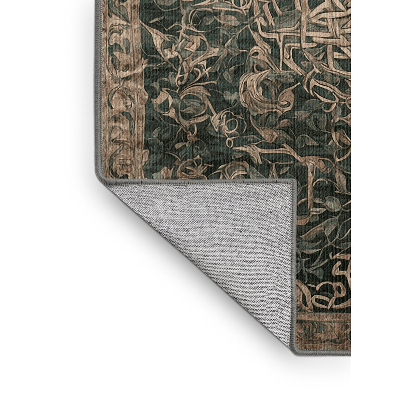 Machine Washable Gray Area Rug, Rectangle 7' x 10'