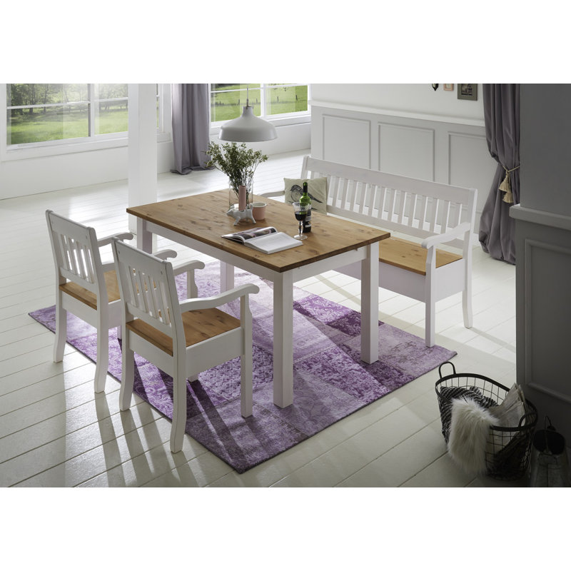 Boston 46.5cm H Solid Wood Side Chair, Stained and varnished white/Brown