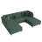 Seemab 5 - Piece Upholstered Hunter Green Corduroy Modular Sectional with Pillow Back and Removable Ottoman-1348314284-1357576013