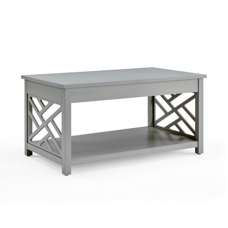 Four Leg Coffee Table with Storage, Grey