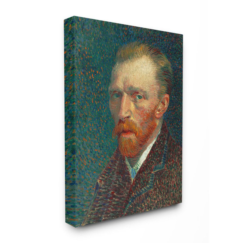 «Vincent Van Gogh Self Portrait Post Impressionist» par Vincent Van Gogh, reproduction d'art, H 20 po x l 16 po, Toile tendue