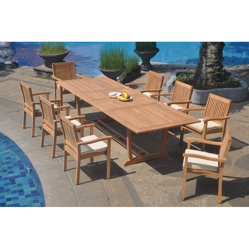 Ensemble repas 11 pièces teck luxueux Manzanita, 8