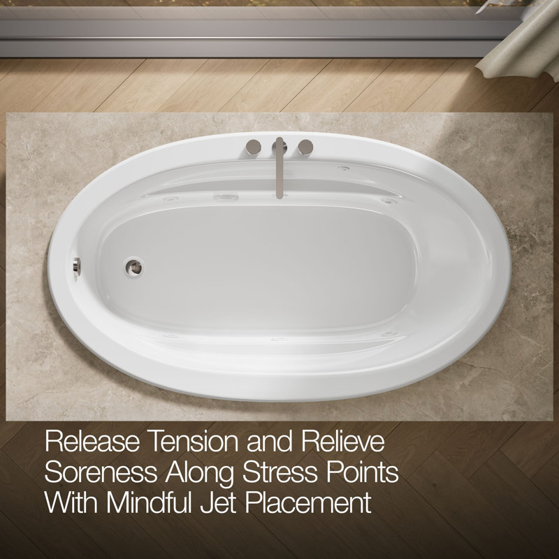 Sunward® 72" x 42" Whirpool Bathtub, White