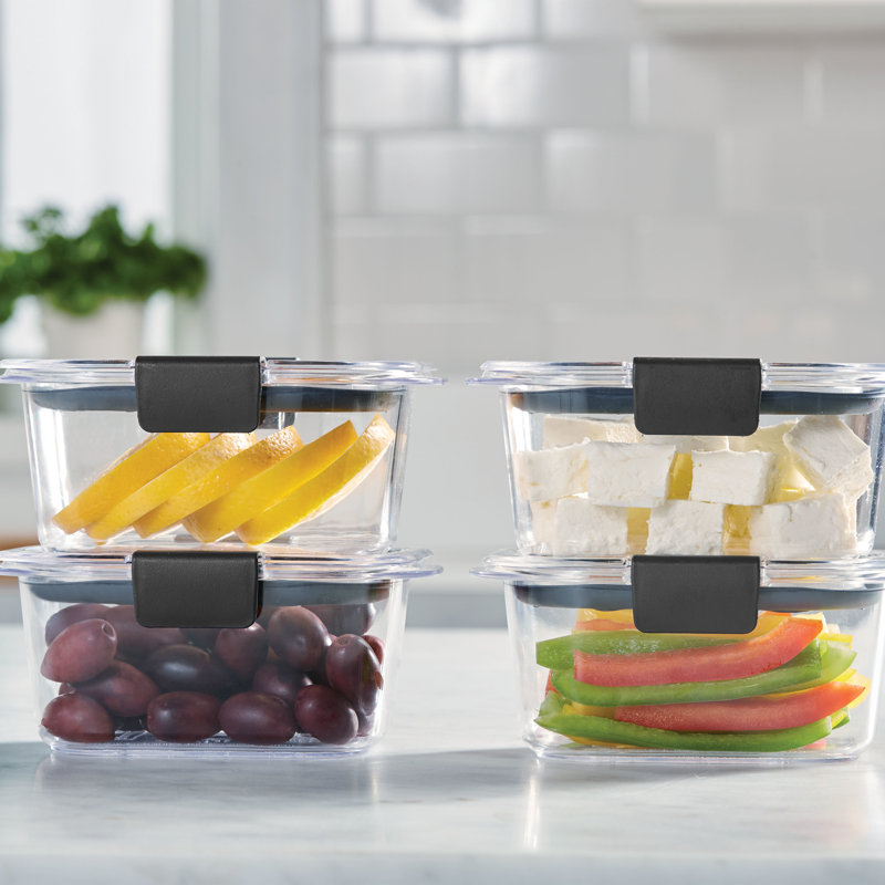 Contenants pour aliments Rubbermaid Brilliance, plastique sans BPA, 4,7 tasses, paquet de 4