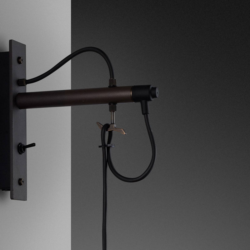 1 - Light Armed Sconce, Brass/Graphite