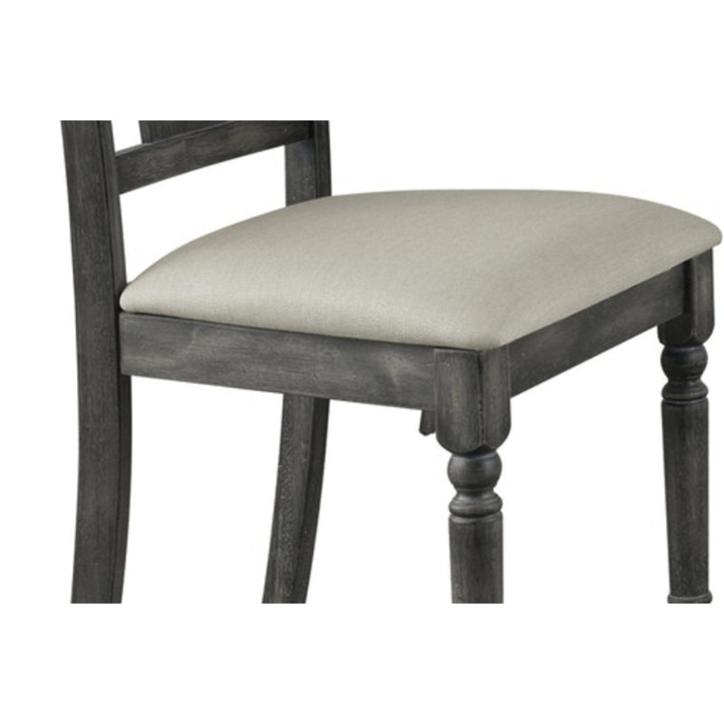 Ensemble de 2 chaises d'appoint en lin brun clair et gris patiné Wallace