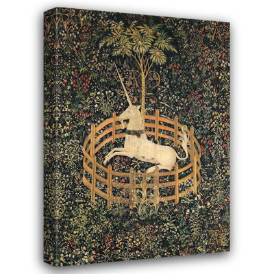 Lark Manor™ Unknown Gallery Wrapped Canvas Art Titled: The Unicorn in Captivity