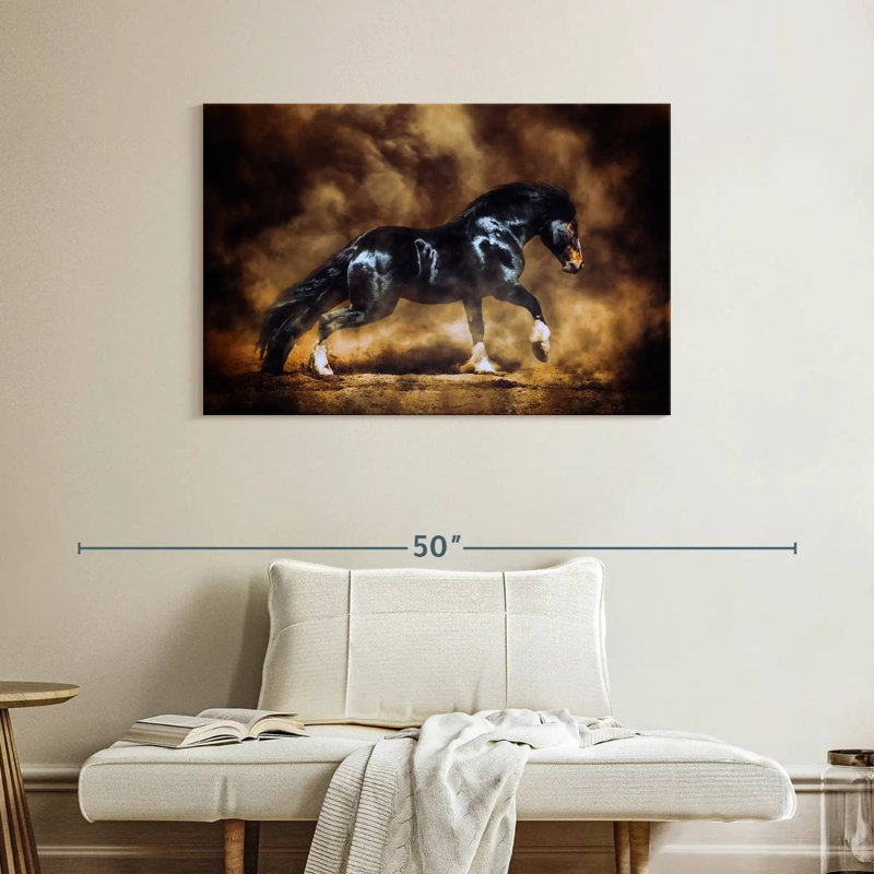 Black Draft Horse, 26" H x 39" W