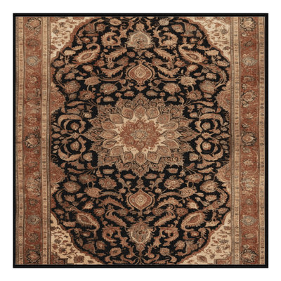 Machine Washable Persian Brown Area Rug