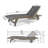 Outdoor Solid Wood Frame Recliner Set of 2 with Pull Out Tray and Rollers-1969005437