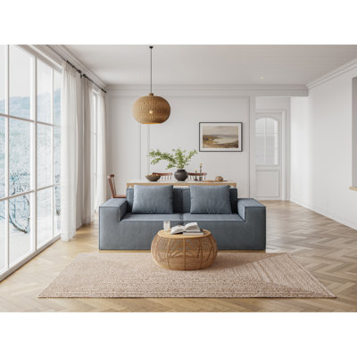 2 lits en mousse de tofu gris, convertible avec velours côtelé lavable amovible, compression à vide pour le décor du salon, mousse, profondeur d'assise large, chambre à coucher remplie