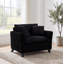 Fauteuil paresseux pour une personne avec accoudoirs, fauteuil en velours côtelé avec coussin en mousse souple et structure en bois, noir