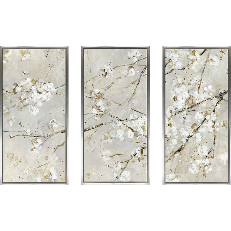 «Blossom Confetti» par Sally Swatland, reproduction sur toile flottante 3 pièces, H 33,5 po x l 52,5 po x P 2 po