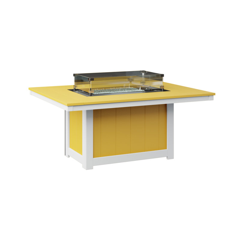Berlin Gardens Donoma Rectangular Fire Pit Table, 24" H x 53.87" W x 41.37" D, Sunburst Yellow