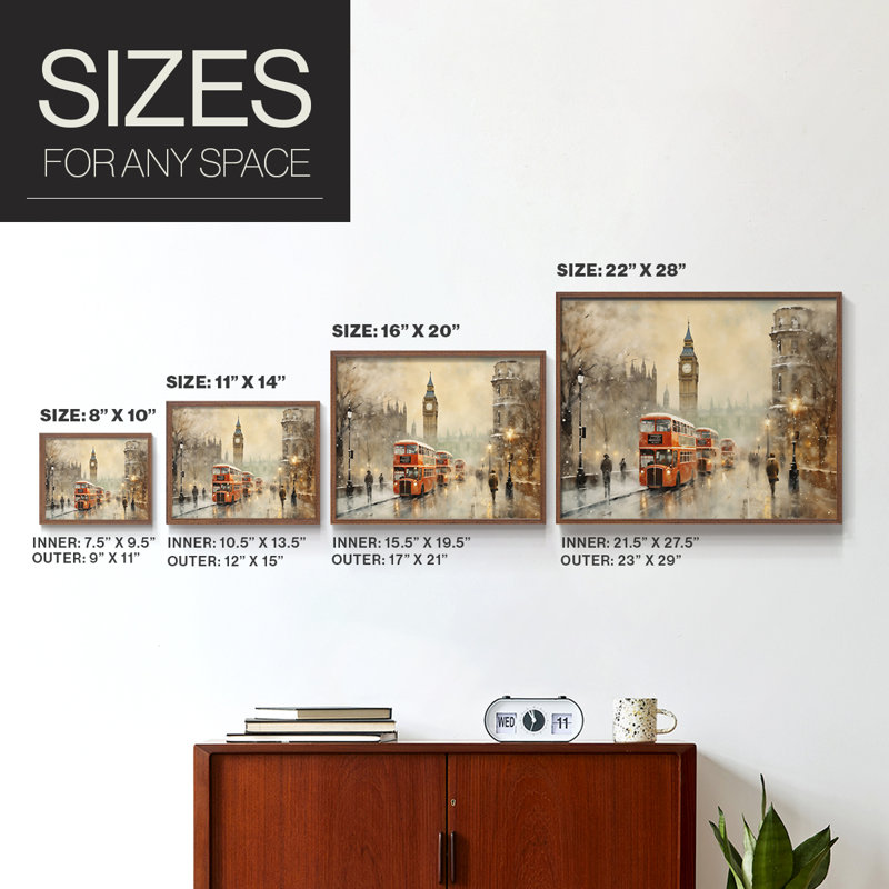 Chirstmas Art-CCCL -Framed Print - Restickable, H 11 po x l 14 po, Noyer