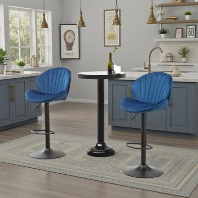 Ensemble de 2 tabourets de bar réglables avec dossier et repose-pieds - Hauteur du comptoir?