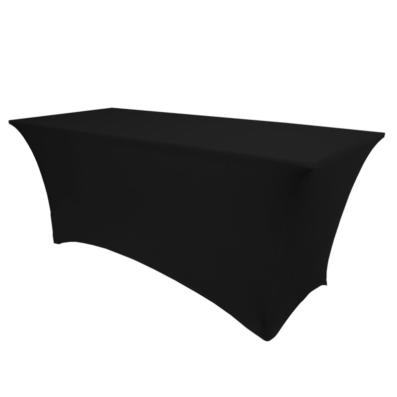 Latitude Run® - Housse de table Spandex ajustée - Convient aux tables rectangulaires, Noir, 101 po x 59 po, 5