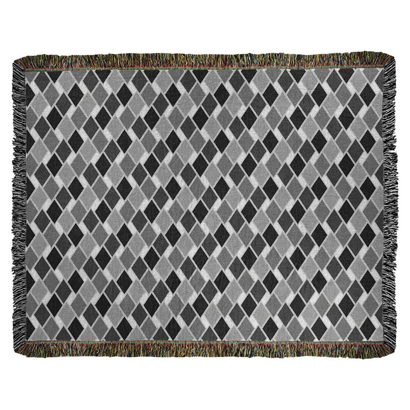 Couverture en coton Katelyn Elizabeth, l 50 po x L 60 po, Noir