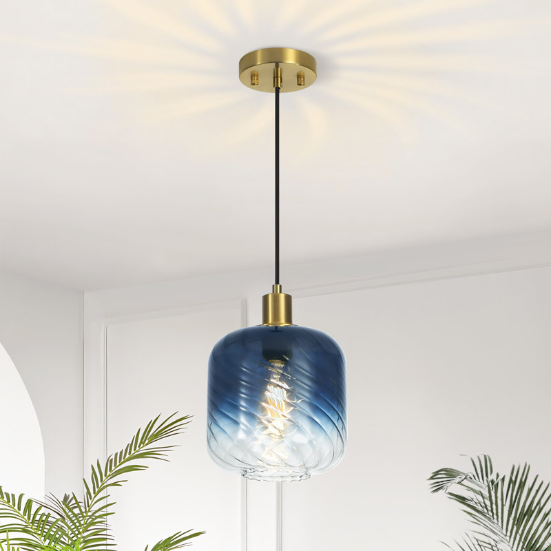 1 - Light Gold Pendant, Bleu