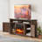Farmhouse TV Stand for TVs up to 70" with 23" Electric Fireplace, Adjustable Shelves & Cabinet Storage-97467425