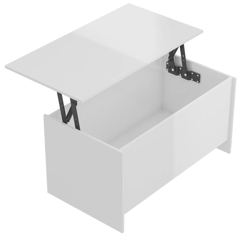 Hydia Lift Top Sled Coffee Table with Storage, White, 52.5cm H x 102cm L x 55.5cm W