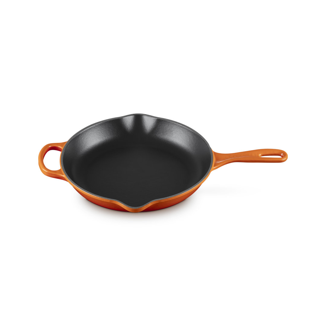 Le Creuset Enameled Cast Iron Skillet Le Creuset Color: Flame Size: 10.25"