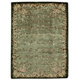 Aubusson Wool Floral Area Rug