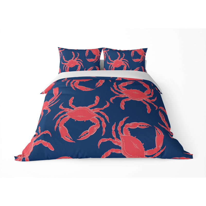 Ensemble d'édredon décoratif léger Crabby, Édredon grand + 2 taies d'oreiller standard, Marine