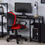 Rectangular Writing Desk With 2 Tier Shelf