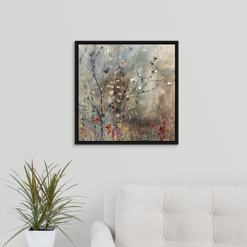 " Fresh Spring Desert " by Jodi Maas Painting Print, 13.7" H x 13.7" W x 1.75" D, Black Floater Frame