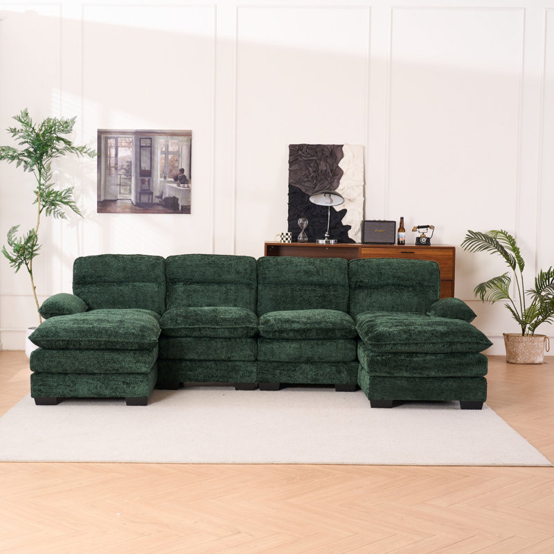 Canapé modulaire en U, Vert