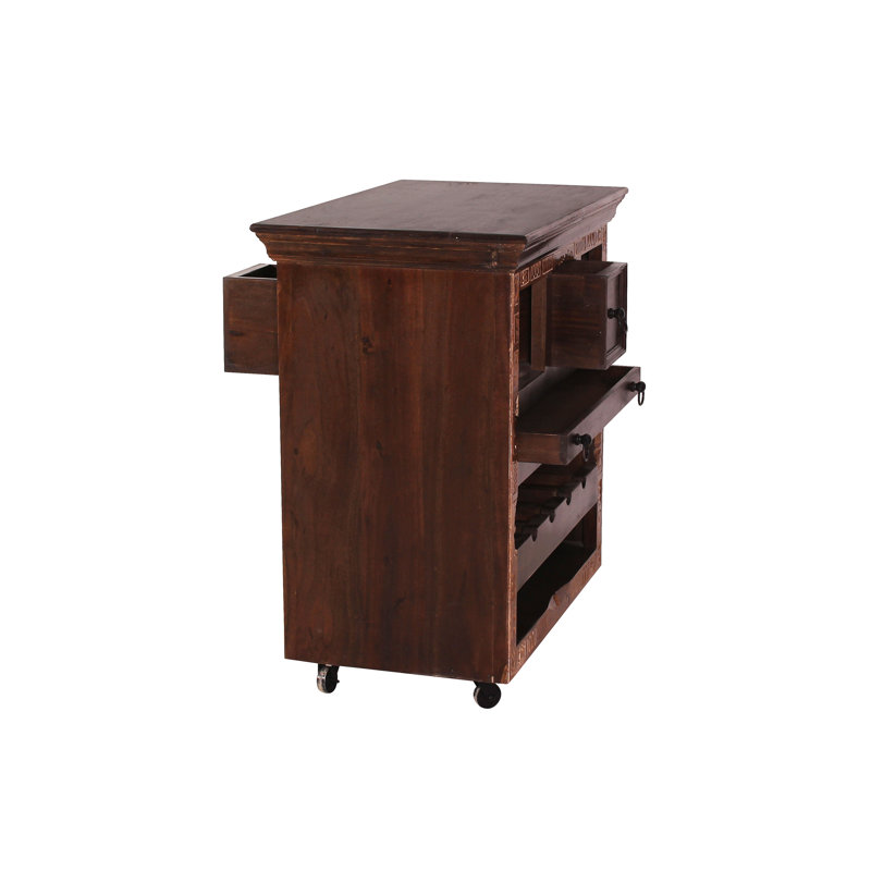 Rivero Solid Wood Kitchen Cart