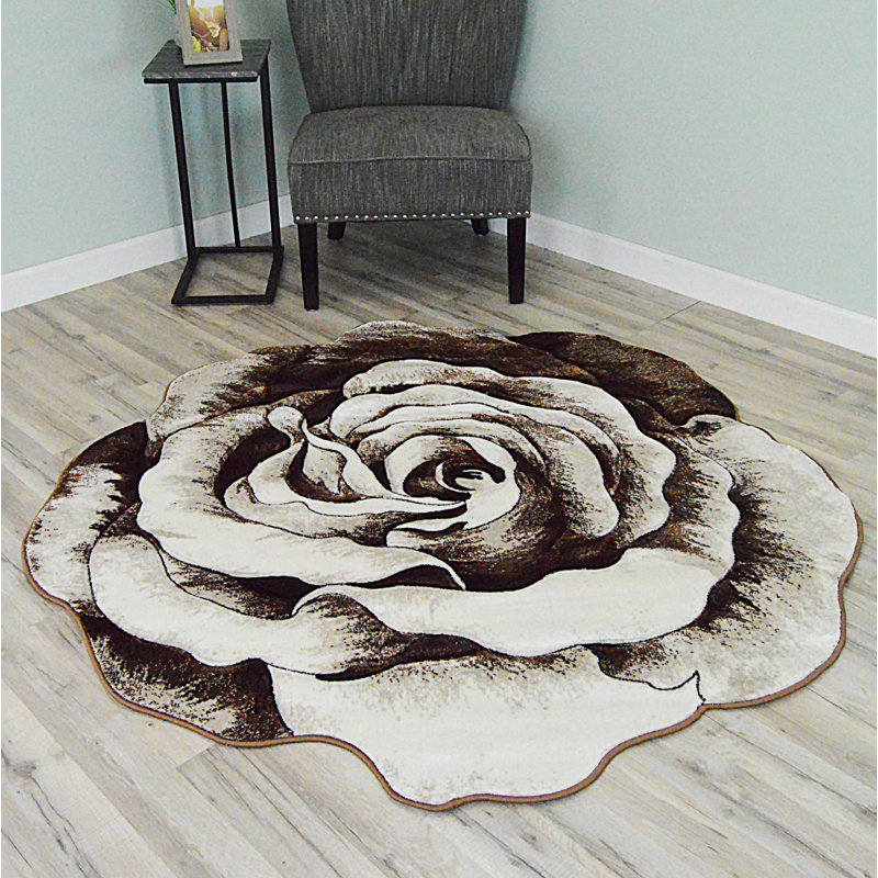 Tapis botanique effet rose Viers Flowers, Nouveauté 2 pi 7 po