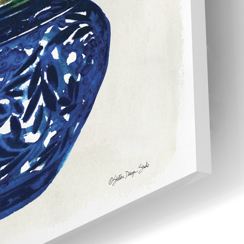 «Cacti In Blue Pot 1» par Stellar Design Studio, H 24 po x l 12 po