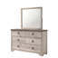 1pc Commode style vieilli 6 tiroirs en bois flotté contrastant avec plateau brun vieilli traditionnel