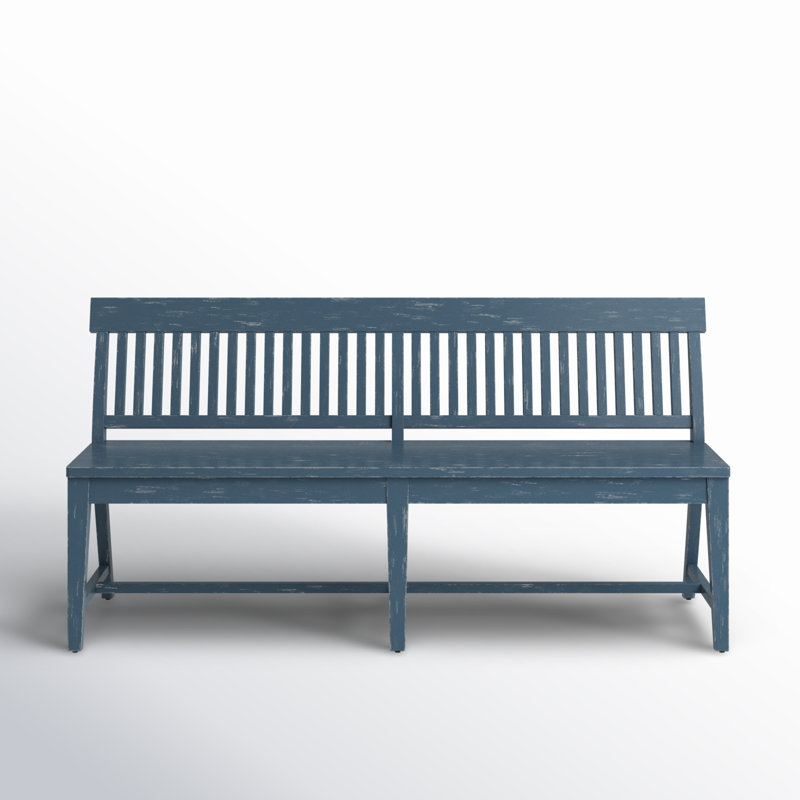 Annjulie Solid Wood Bench, Blue