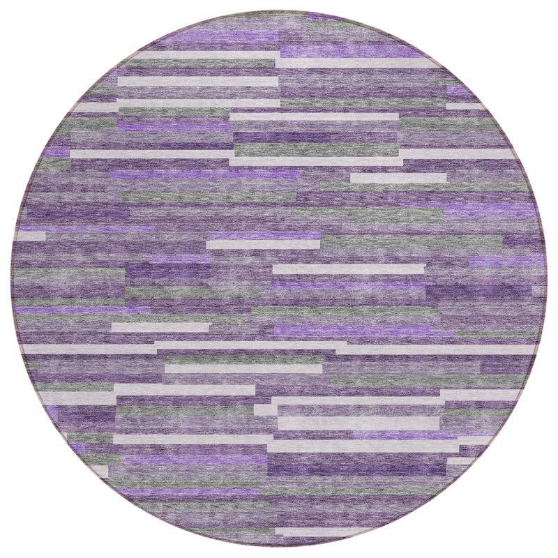 Malek Indoor/Outdoor Area Rug with Non-Slip Backing, Round 8'