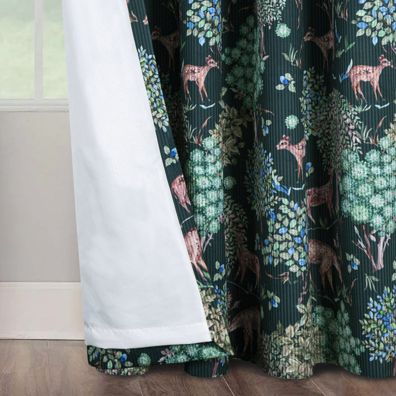 Cochere VELOUR Room Darkening Curtain Pair, 114cm Width x 122cm Drop, Green