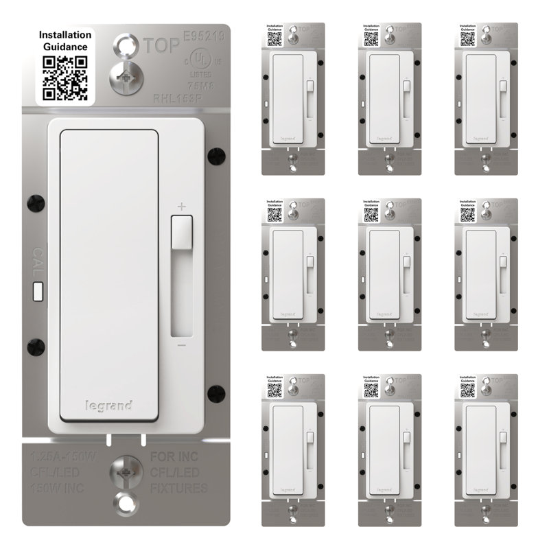 Legrand Radiant Led Advanced 150w Single Pole/3-way Dimmer, 10 Pack, White