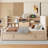 Velvet Fabric Upholstered Twin Size Daybed with Trundle and USB & Outlet-951922251
