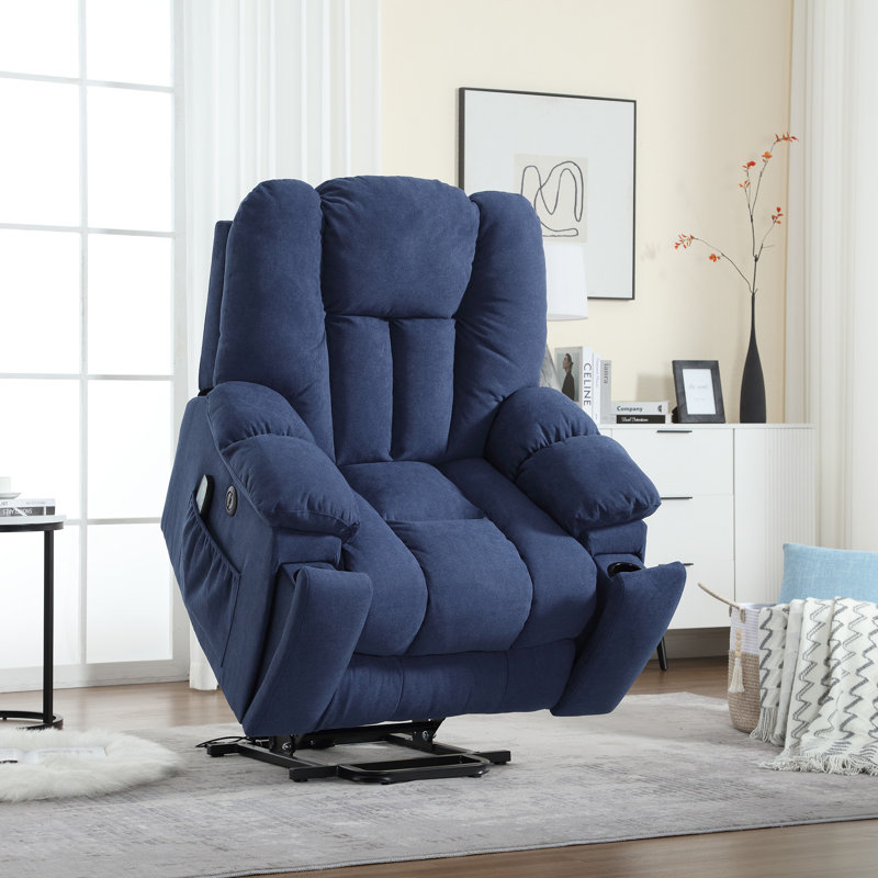  Fauteuil inclinable électrique de massage surdimensionné de 41 po avec fauteuils inclinables électriques chauffants avec porte-gobelet dissimulé, port USB et rembourrage ultra doux 