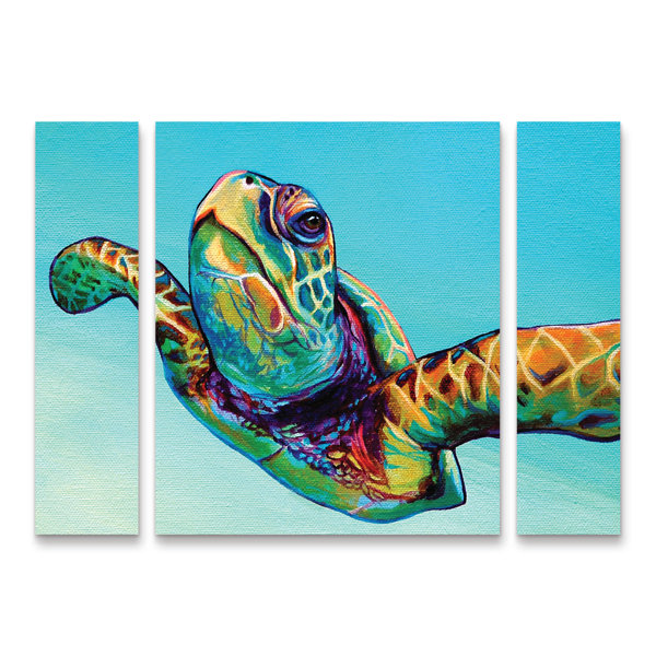 Bayou Breeze Green Sea Turtle On Canvas 3 Pieces by Corina St. Martin ...