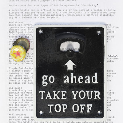 Timnath Take Your Top off Bottle Opener