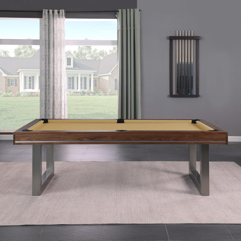 Table de billard en bois massif avec plateau de salle à manger Harmony, Doré, Noyer naturel, 8'