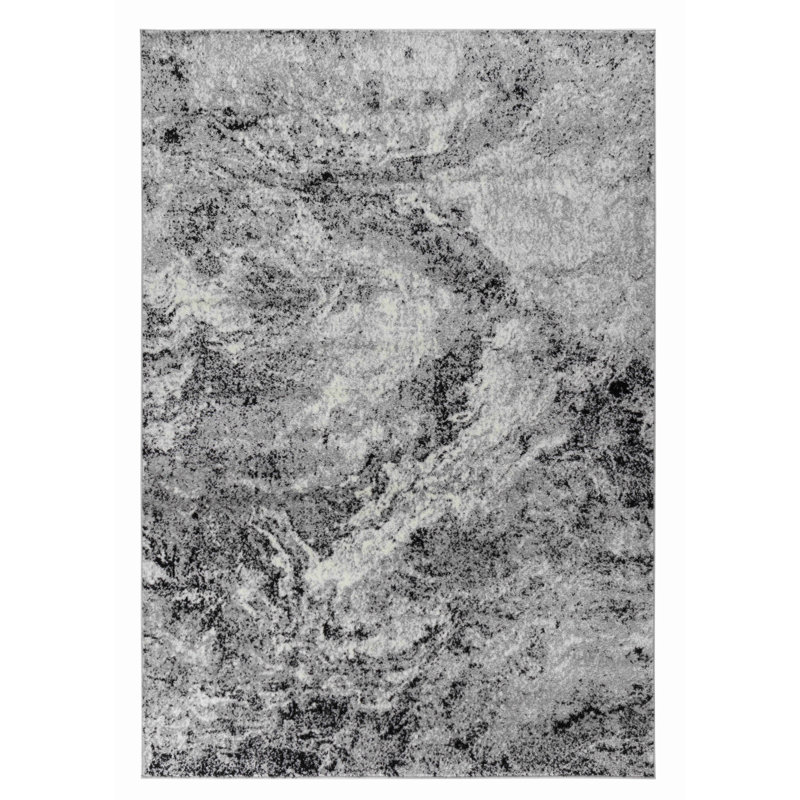 Tapis abstrait gris 7 pi x 10 pi