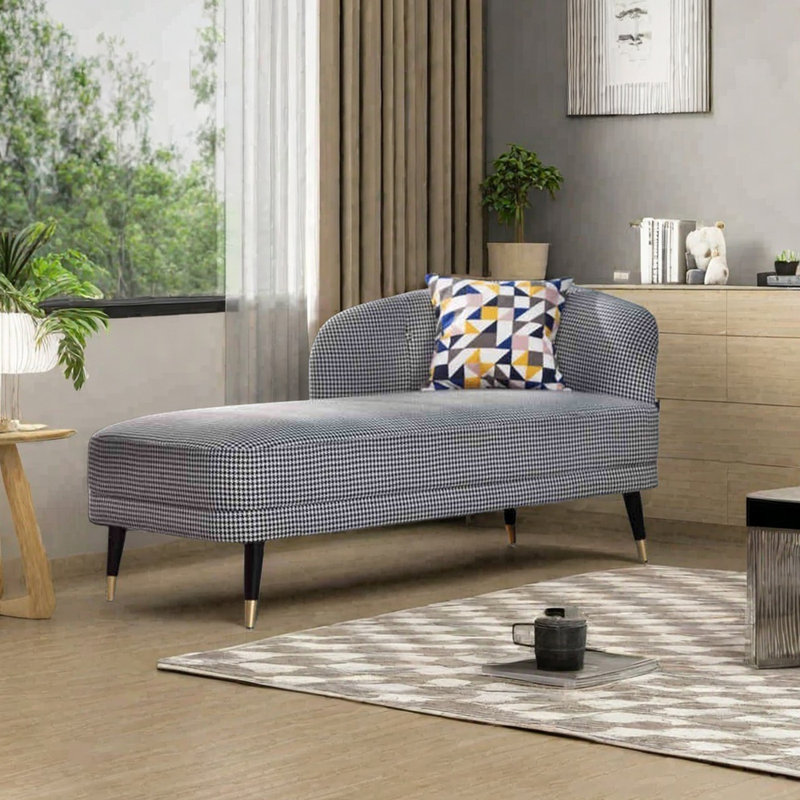 Fauteuil inclinable en bois massif éponge simple et moderne, Accoudoir à droite (vu de face)