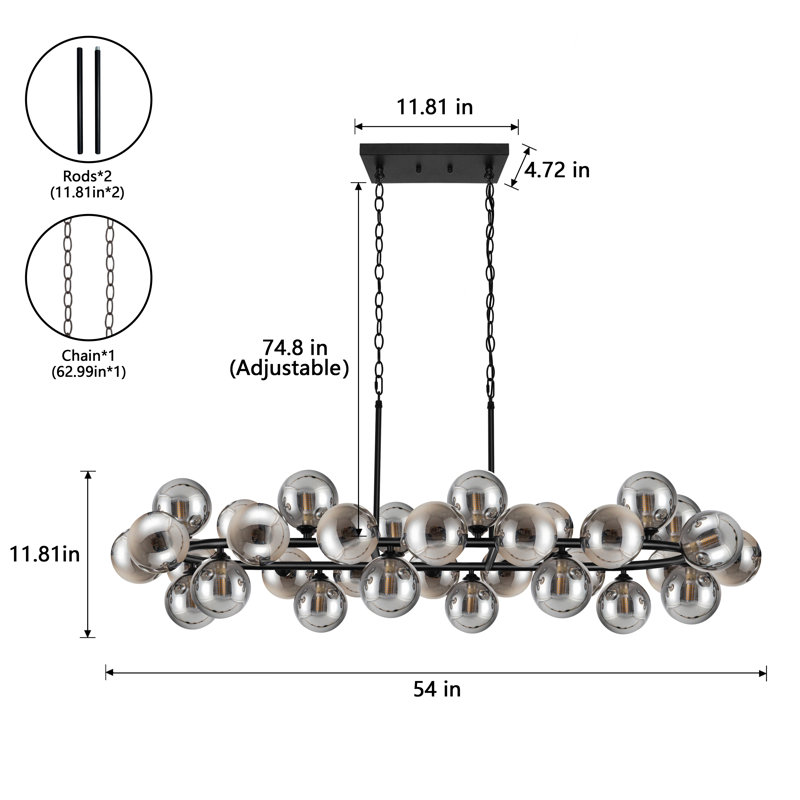 Lustre moderne 32 lumières Spoutnik